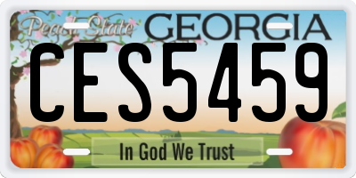 GA license plate CES5459