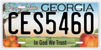 GA license plate CES5460