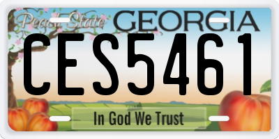 GA license plate CES5461