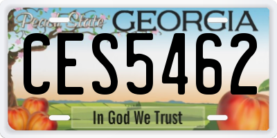 GA license plate CES5462