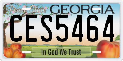 GA license plate CES5464