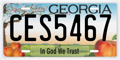 GA license plate CES5467