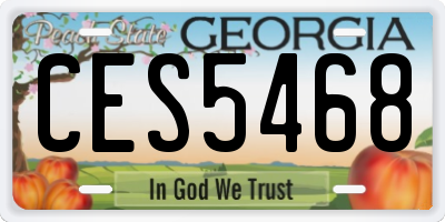 GA license plate CES5468