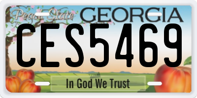 GA license plate CES5469