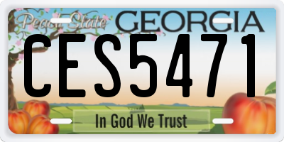 GA license plate CES5471