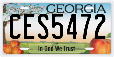 GA license plate CES5472