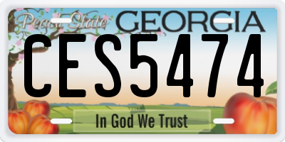 GA license plate CES5474