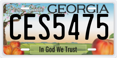 GA license plate CES5475