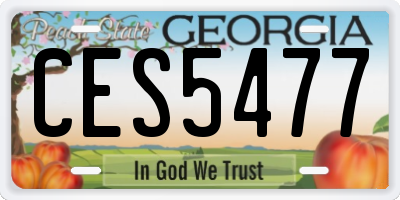 GA license plate CES5477
