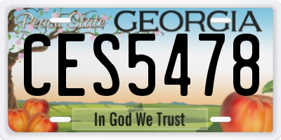 GA license plate CES5478