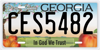 GA license plate CES5482