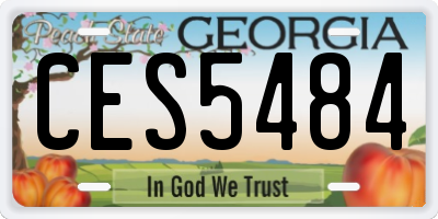 GA license plate CES5484
