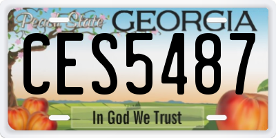 GA license plate CES5487