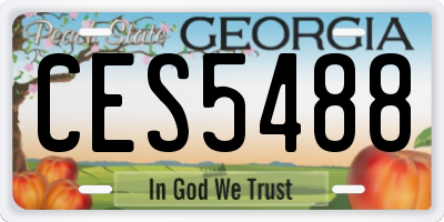 GA license plate CES5488