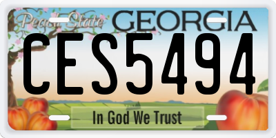 GA license plate CES5494