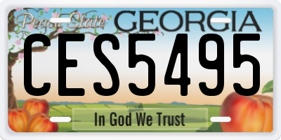GA license plate CES5495