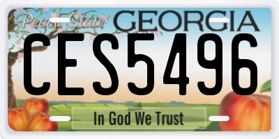 GA license plate CES5496