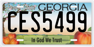 GA license plate CES5499
