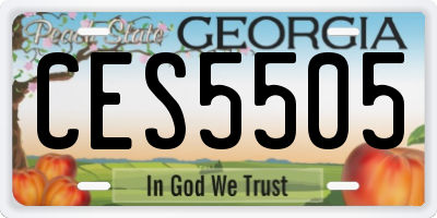 GA license plate CES5505