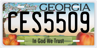GA license plate CES5509