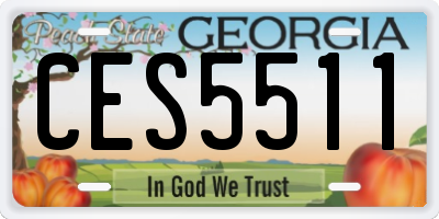 GA license plate CES5511