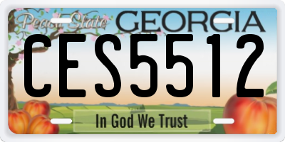 GA license plate CES5512
