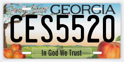GA license plate CES5520