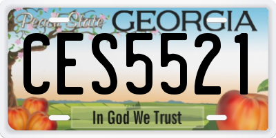 GA license plate CES5521