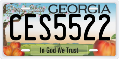 GA license plate CES5522