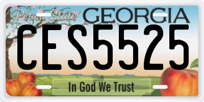 GA license plate CES5525