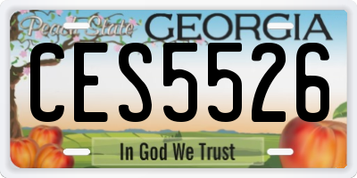 GA license plate CES5526
