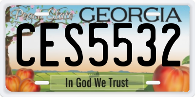 GA license plate CES5532