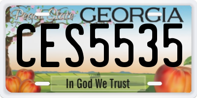 GA license plate CES5535
