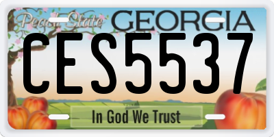 GA license plate CES5537