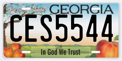 GA license plate CES5544