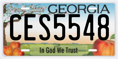 GA license plate CES5548