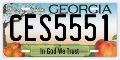 GA license plate CES5551