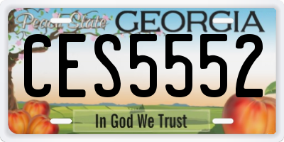 GA license plate CES5552