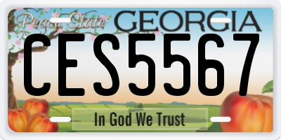 GA license plate CES5567