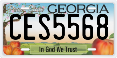 GA license plate CES5568