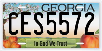GA license plate CES5572