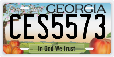 GA license plate CES5573