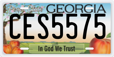 GA license plate CES5575