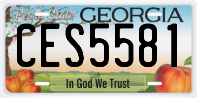 GA license plate CES5581
