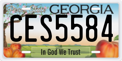 GA license plate CES5584