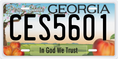 GA license plate CES5601