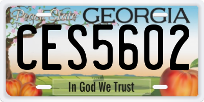GA license plate CES5602