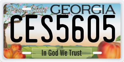 GA license plate CES5605