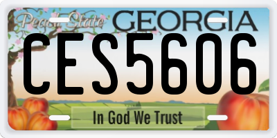 GA license plate CES5606