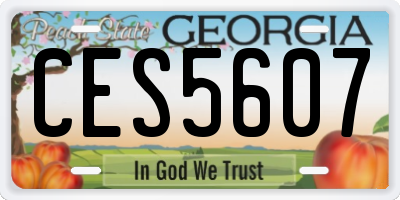 GA license plate CES5607
